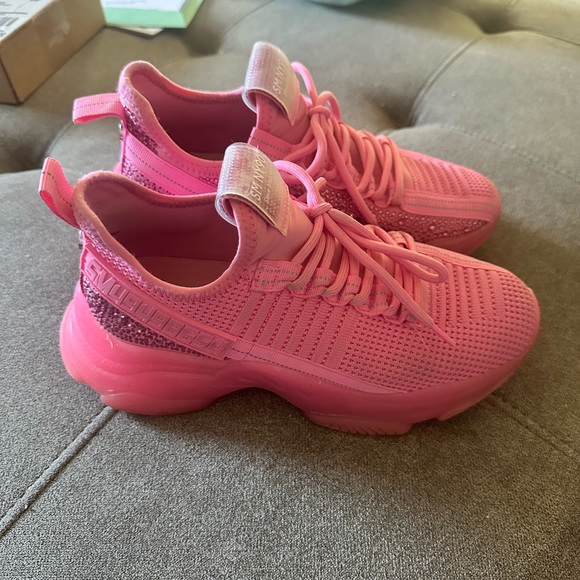 Steve Madden pink with bling sneakers sz 7.5 - Picture 4 of 5